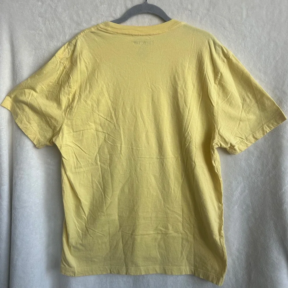 True Religion Yellow 3D Puff Print Navy Horseshoe Box Logo Tee Men's 2XL‎